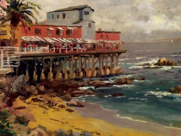 Une vue de Cannery Row Monterey Thomas Kinkade Peinture à l'huile